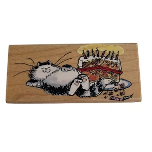 Penny Black Rubber Stamp Aftermath Cat Birthday Cake Candles Card Making Funny - Picture 1 of 11