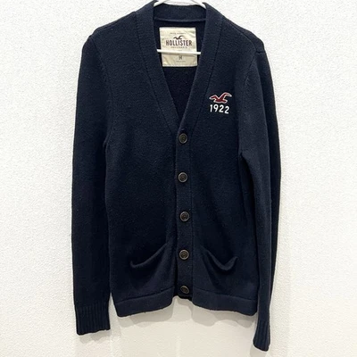 Cárdigan Suéter Vintage Y2K Hollister 1922 Para Hombre M Azul Marino Logo Preppy Foto 1 de 4