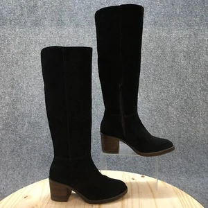 NEW Lucky Brand Boots Womens 5.5M Ritten Knee High Heels Riding Boot Black Suede - Picture 1 of 17