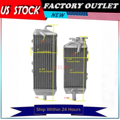 Motorcycle All Aluminum Radiator For Kawasaki KX250F 2006-2008 (Left+Right) Foto 1 de 4