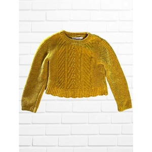 Tommy Bahama Sweater Girls Size X-small 4 Gold Yellow Knit Crewneck - Picture 1 of 8