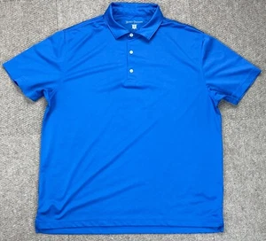 Polo uomo Hickey Freeman blu con bottoni manica corta taglia large - Foto 1 di 10