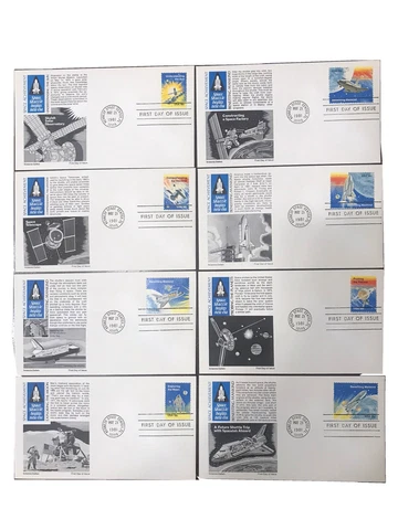 RHstamps  8 SPACE SHUTTLE US FIRST DAY COVERS #1912-19 ARISTOCRAT CACHET, FDC VF Cover