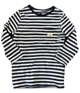 Girls Navy Striped 3/4 Length T-Shirt Size 5 (A4) - Picture 1 of 2