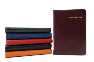 MEASURES Mini Notebook Leather Cover 160 Graph Grid Lined Pages Burgundy - Image 1 of 4