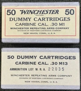 WINCHESTER  M1 & M13 DUMMY  M1 CARBINE WWII NEW REPLICA 50 ROUND AMMO BOXES - Picture 1 of 11