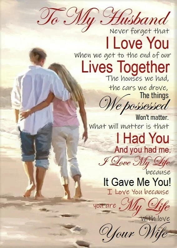 With Love To Darling Husband On His Birthday - A5 Card for Him Husband Male Love