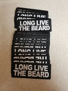 BIKER PATCH FUNNY Patch "LONG LIVE THE BEARD" - 4x1.5 inch - Picture 1 of 2