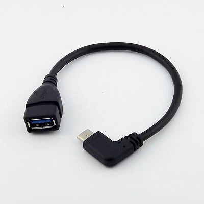 USB 3.0 A Female To USB 3.1 Type-C Male Angled OTG Data Adapter Connector Cable - Image 1 of 4