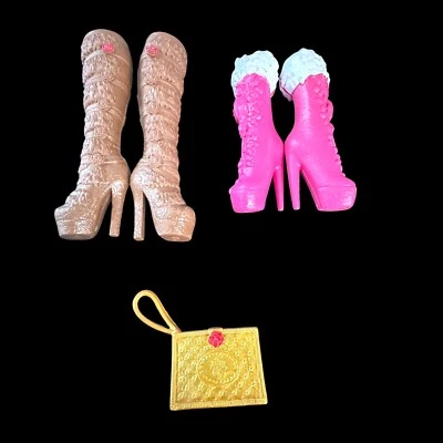 Rosabella Beauty Ever After High Tall Brown Rose Boots Pink Boots Rose Handbag - Image 1 of 4