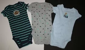 New Just One You Carter's 9m Boys 3 Pack Bodysuit Tops Sports All Star Football - Picture 1 of 5