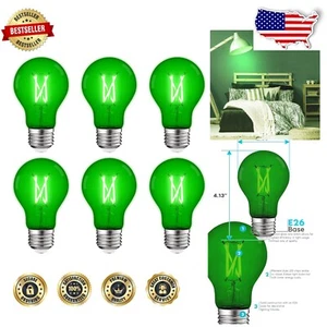 Vibrant Green LED Edison Bulbs, 4.5W, Perfect for Parties & Holidays- 6 Pack - Picture 1 of 8