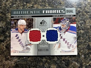 2011 SP GAME USED AUTHENTIC FABRICS DUAL JERSEY /100 #AF2-GL GABORIK LUNDQVIST - Picture 1 of 4