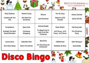 Fun Music Game Disco Bingo - Christmas Theme 25 Tickets - Picture 1 of 3
