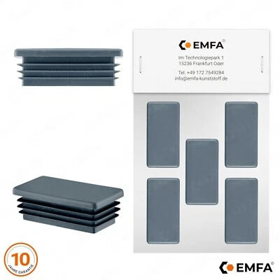 EMFA Tappo per tubo Rettangolare Plastica Tappi a lamelle Cappuccio terminali