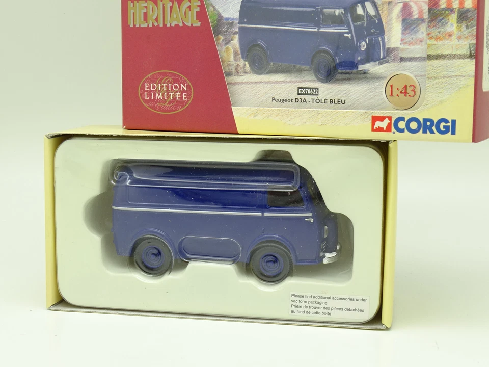 Corgi Heritage 1/43 - Peugeot D3A TÔLÉ Blu - Immagine 1 di 1