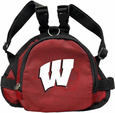 NEW WISCONSIN BADGERS DOG CAT MINI BACKPACK HARNESS w/LEASH CHOOSE SIZE Cover