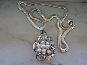 14k Oro Bianco Sale Acqua Coltivata Perl Ciondolo, Gratis Catena - Foto 1 di 8