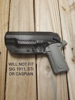 JE TACTICAL HOLSTERS Concealment Kydex Holster 1911 5 inch IWB Black Carbon Railed/Non Railed