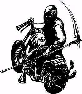 Motorcycle Grim Reaper Bike Biker Car Truck Window Vinyl Decal Sticker - Picture 1 of 2