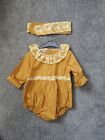 BNWT 12-18m Baby Girl retro Outfit with Headband 60s/ 70s 