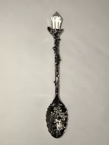 Magic & Science Silver Tone Crystal and Flowers Teeny Weeny Pixie Tea Spoon - Picture 1 of 1