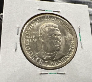 Moneta mezzo dollaro argento 1946 P Booker T Washington FDC UNC - Foto 1 di 9
