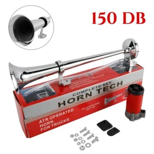 12V Single Trumpet Air Horn with Compressor Powerful Loud 150DB Truck Boat SUV - Picture 1 of 17