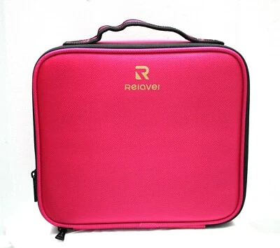 Estuche de tren de maquillaje de viaje Relavel estuche de cosméticos de maquillaje almacenamiento de artista ROSA ~ Nuevo Foto 1 de 4