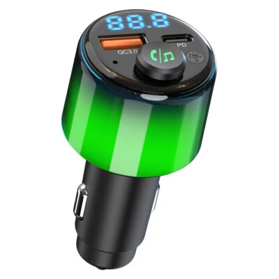 FM Transmitter Auto Radio Bluetooth 5.3 Adapter USB+PD Ladegerät für Handy - Bild 1 von 4