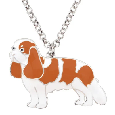 Collar de aleación esmaltada Charles Spaniel perro cadena colgante joyería para mujer encanto Foto 1 de 4