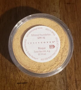 Sheer Cover BISQUE Mineral FOUNDATION SPF-15 ~ Full Size 4g Sealed! - Picture 1 of 2