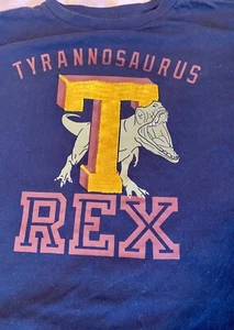 Gap Kids Dark Blue Tyrannosaurus Rex Graphic Tee 100% Cotton EUC Youth Size XL - Picture 1 of 6