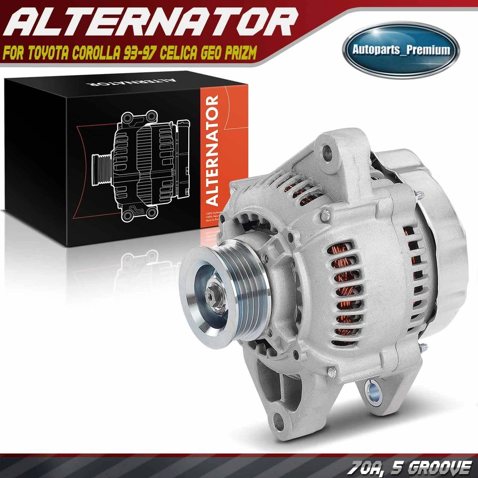 Alternador nuevo para Toyota Corolla 1993-1997 Celica Geo Prizm 70A 12V CW 5 ranuras Foto 1 de 4