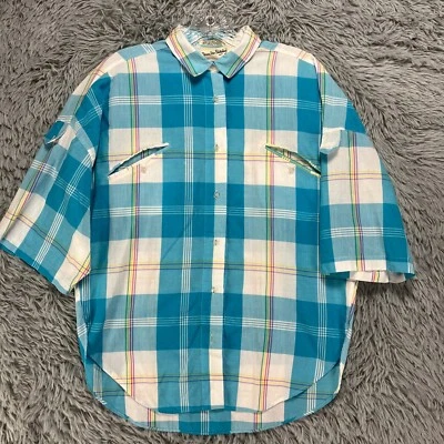 Camisa De Colección Diane Von Furstenberg A Cuadros Con Botones Para Mujer 10 Preppy Años 80 Retro Foto 1 de 4