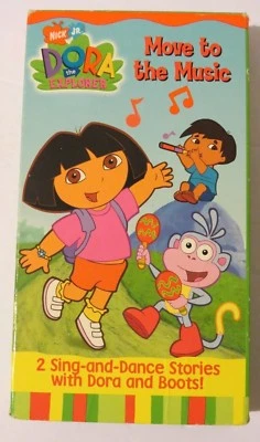 DORA THE EXPLORER~MOVE TO THE MUSIC~VHS~2 SING & DANCE STORIES~NICK JR~1+SHIP   - Image 1 of 3