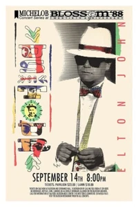 Elton John 1980 Blossom Music Center OH Concert Poster 11 X 17 Framed - Picture 1 of 2