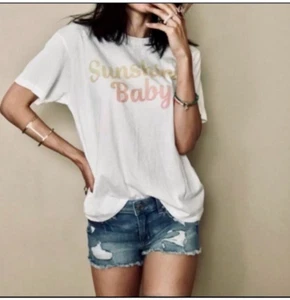 Wildfox 'Sunshine Baby' Keke Graphic Short Sleeve T-Shirt Women Size SMALL NWT - Picture 1 of 6