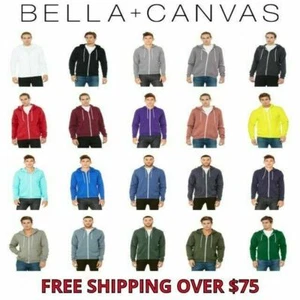 Bella Canvas - Unisex Full-Zip Hooded Sweatshirt Mens Womens Zipped Hoodie 3739 - Picture 1 of 66