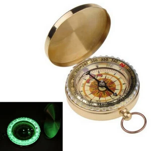 Boussole de Poche Dorée Compass Noctilucent NEUF - Imagen 1 de 1