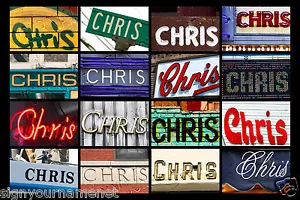 Póster del nombre CHRIS - Usando fotos de signos reales (Grande) - Imagen 1 de 1