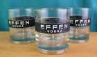 Effen Vodka Short Glass Set of 3 Old Fashioned Rocks Glasses Black Clear Barware