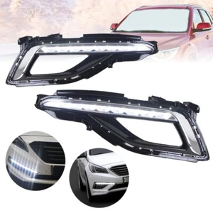 For Hyundai Sonata 2015 2016 2017 LED DRL Daytime Running Lamps Fog Lights+Cover - Foto 1 di 12