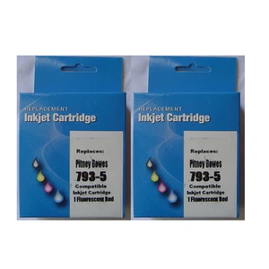 2 PK 793-5 Red Inkjet INK Cartridge For Pitney Bowes DM100i DM200L DM125i DM175i - Picture 1 of 1