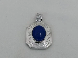 Very Nice Sterling Silver & Lapis Pendant NM-8 - Picture 1 of 7