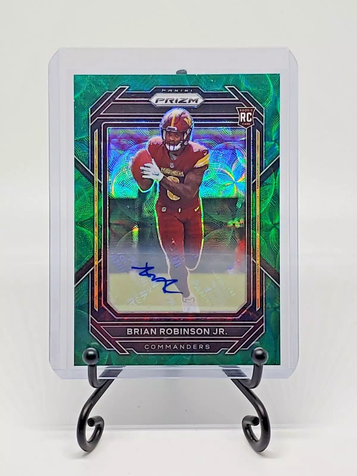 Brian Robinson Jr. RC 2022 Panini Prizm Autographs #321 Green Scope #/75