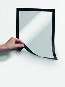 Viz Pro Durable Self-Adhesive Transparent Document Holder Viewer Black Silver A4 - Picture 1 of 5