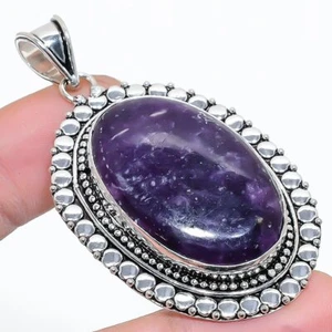 Lepidolite Stone Gemstone 925 Sterling Silver Jewelry Pendant For Gift - Picture 1 of 1