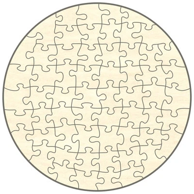 PUZZLENET Puzzle Madera Blanco Círculo, 60 Piezas, 39x39 cm, para Pintar y Diseñar