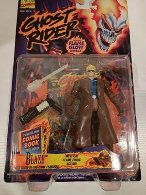 Nueva figura de acción 1996 ToyBiz Ghost Rider Johnny Blaze Brilla en la oscuridad Foto 1 de 2